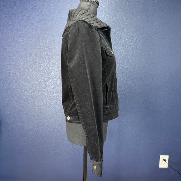 NWT Halogen Corduroy Jacket with Sweater Collar, Black, Size Small - Picture 5 of 8